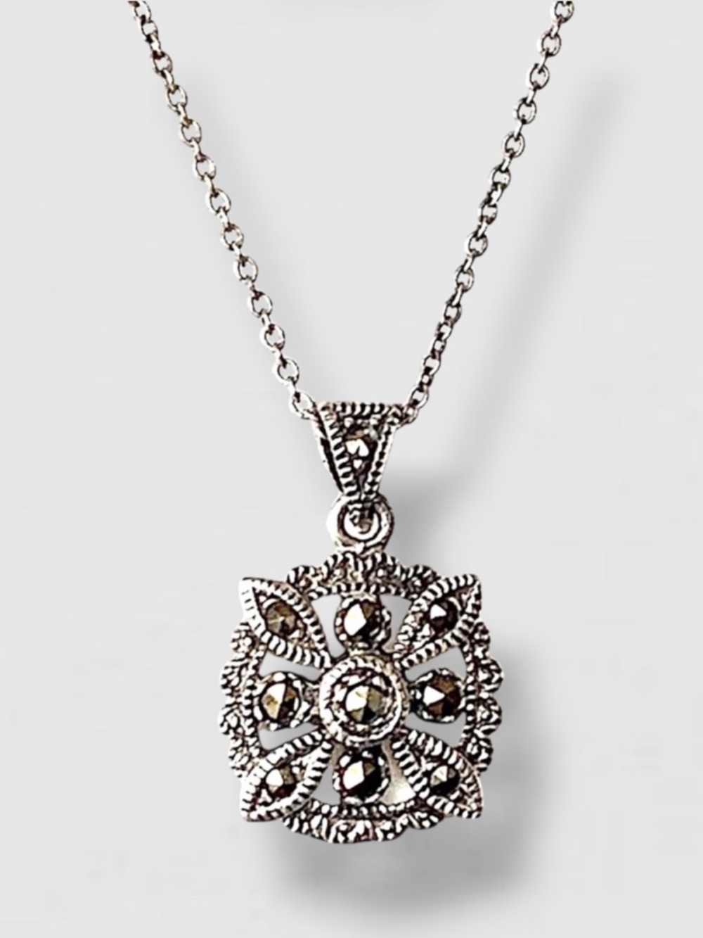 Necklace 925 Sterling Silver Flower